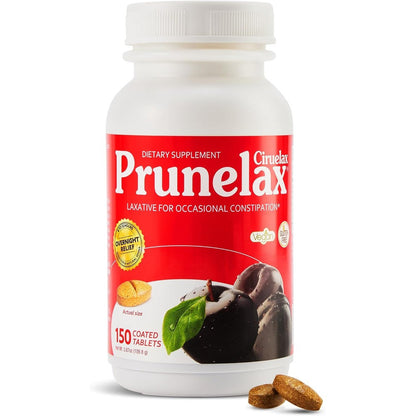 Prunelax Ciruelax Regular Strength Laxative Tablets front view for constipation relief