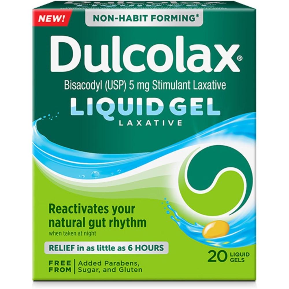 Dulcolax Stimulant Laxative Liquid Gels front of box packaging