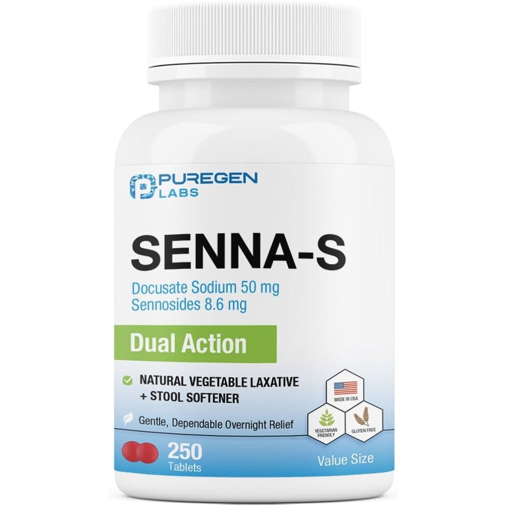 Puregen Labs Senna-S natural laxative bottle front view