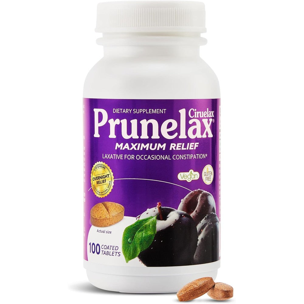 Prunelax Ciruelax Maximum Relief tablets front view packaging