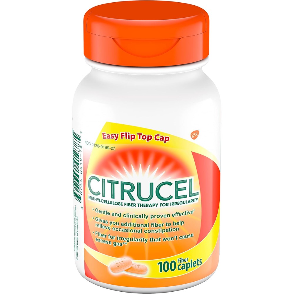 Citrucel Methylcellulose Fiber Caplets front view bottle