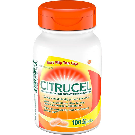 Citrucel Methylcellulose Fiber Caplets front view bottle