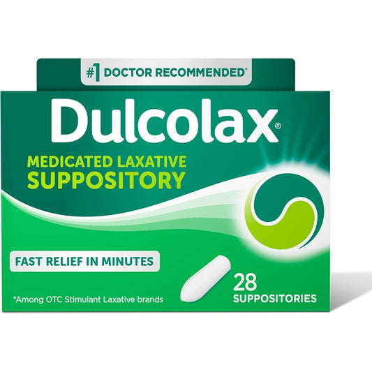 Dulcolax Stimulant Laxative Medicated Suppositories front packaging view