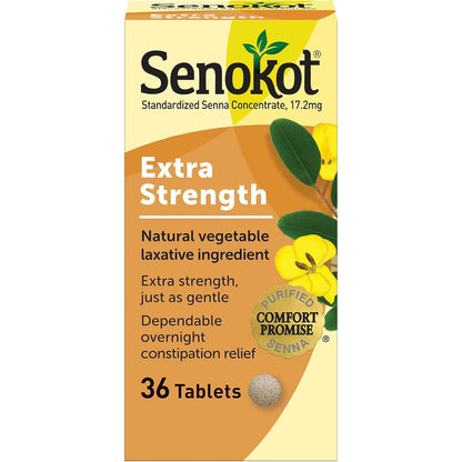 Senokot Extra Strength Senna Laxative Tablets front box packaging