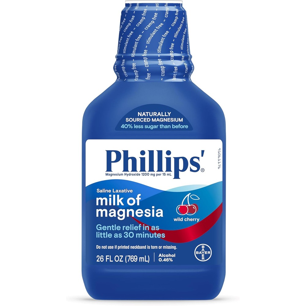 Phillips Milk of Magnesia Wild Cherry Liquid Laxative front view