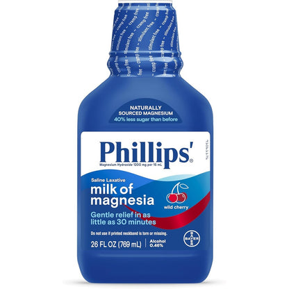Phillips Milk of Magnesia Wild Cherry Liquid Laxative front view