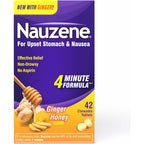 Nauzene upset stomach and nausea relief chewable tablets front packaging