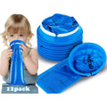 Valchoose kids vomit bags disposable twelve pack blue front view showing medical grade plastic ring.