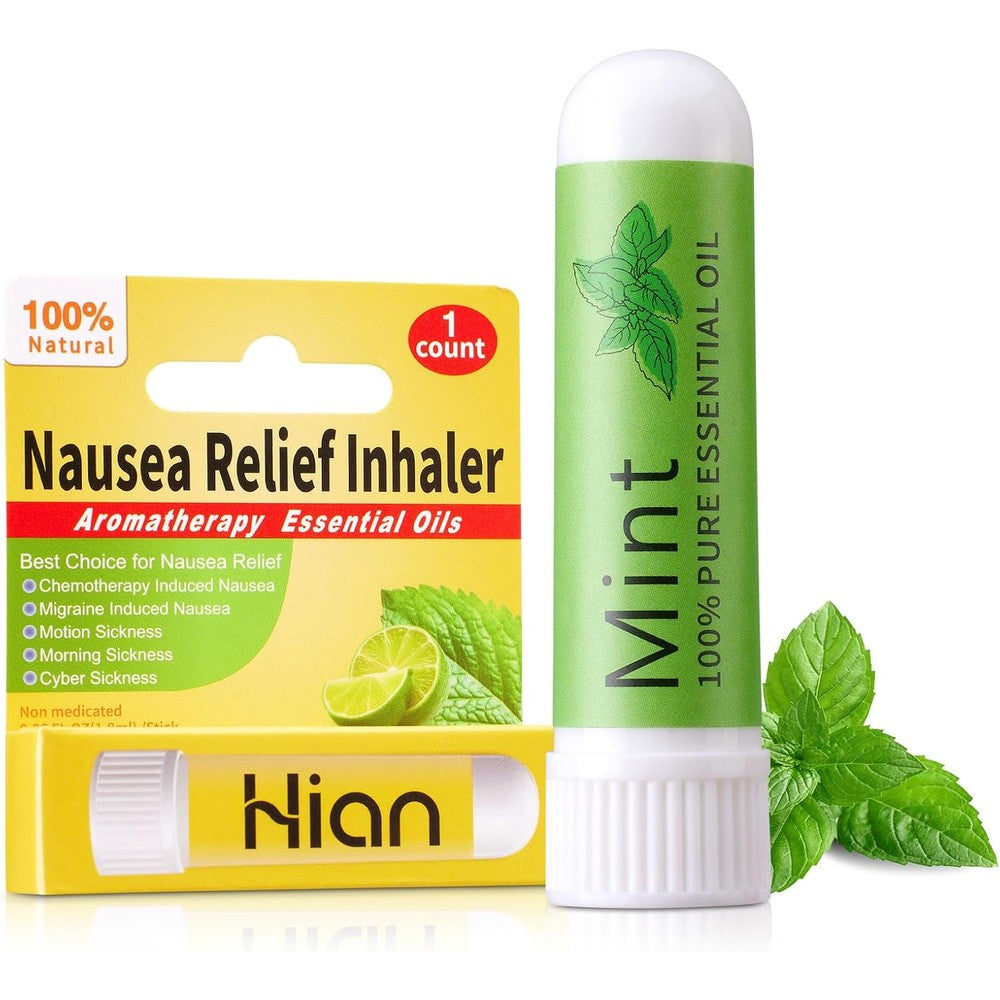 Hion Nausea Relief Inhaler Mint front view of portable aromatherapy stick