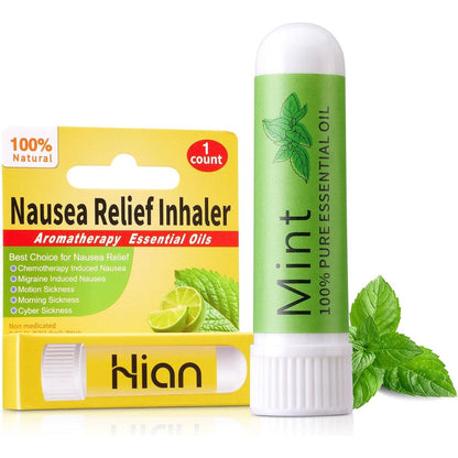 Hion Nausea Relief Inhaler Mint front view of portable aromatherapy stick