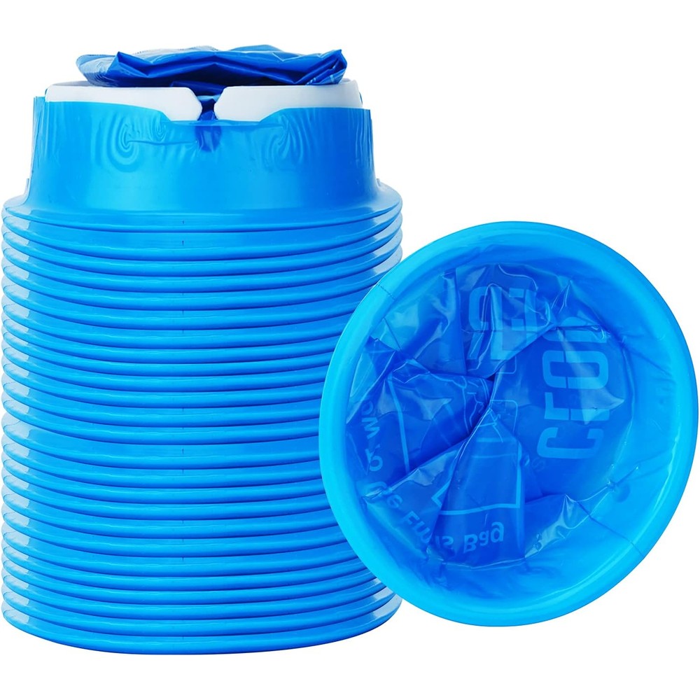 Cloudberg Disposable Emesis Bags 24 pack front view showcasing blue leak resistant design.