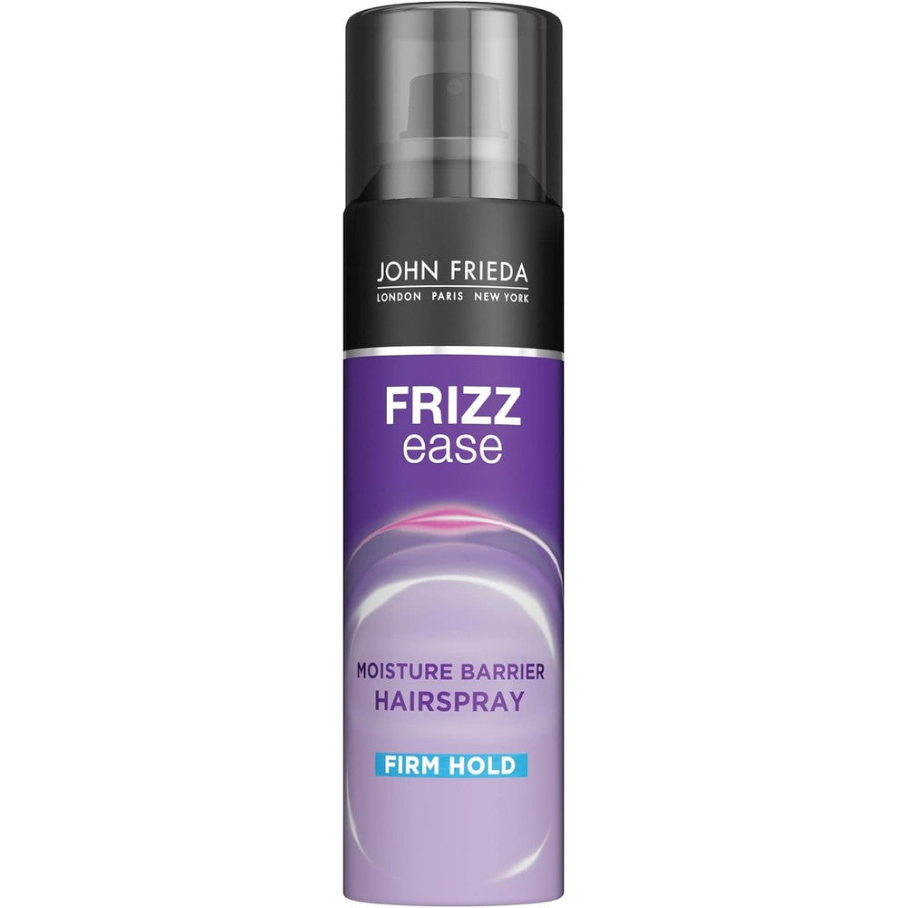 John Frieda Frizz Ease Moisture Barrier Hairspray front view anti humidity styling spray bottle