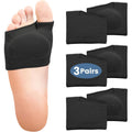 CXYARY Metatarsal Foot Pads front view showing black fabric sleeve and gel cushion.
