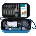 Elonbo carrying case for portable handheld inhaler front view in blue color.