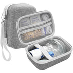 ProCase portable nebulizer travel carrying case front view in grey showing hard shell exterior.