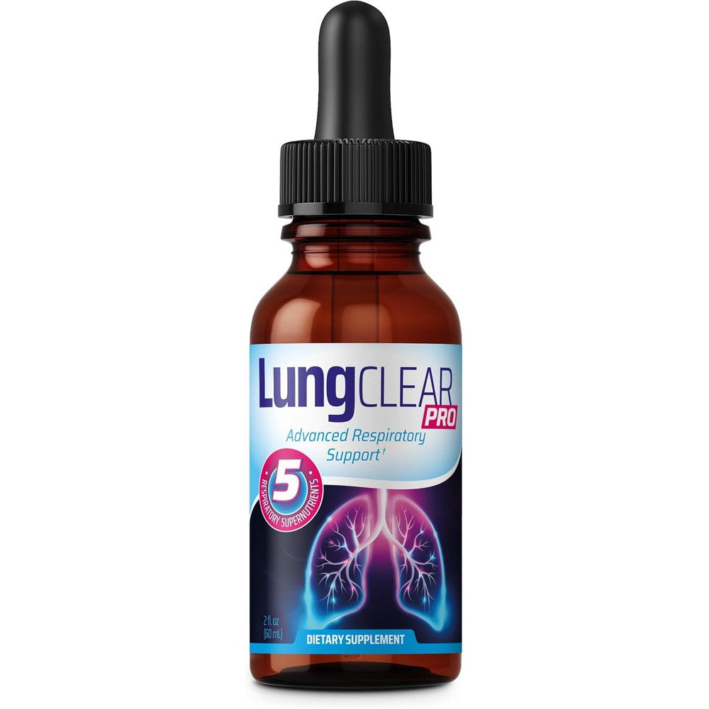 Lung Clear Pro respiratory support supplement drops front view bottle