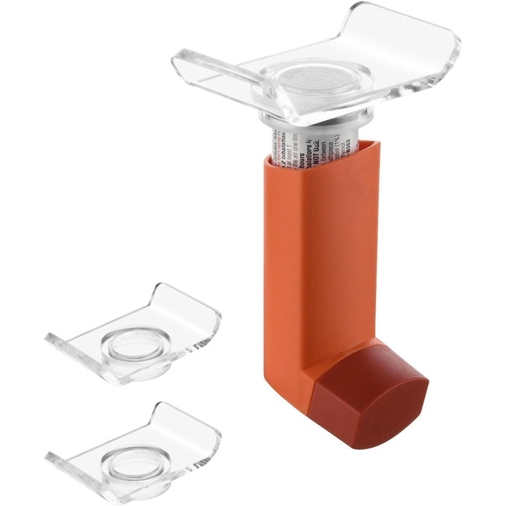 Beautyflier asthma inhaler topper front view clear acrylic lever adapter for medical canisters