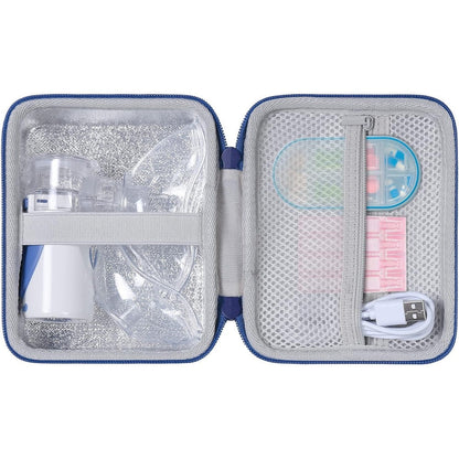 Aenllosi hard storage case for portable nebulizer front view showing grey shockproof exterior