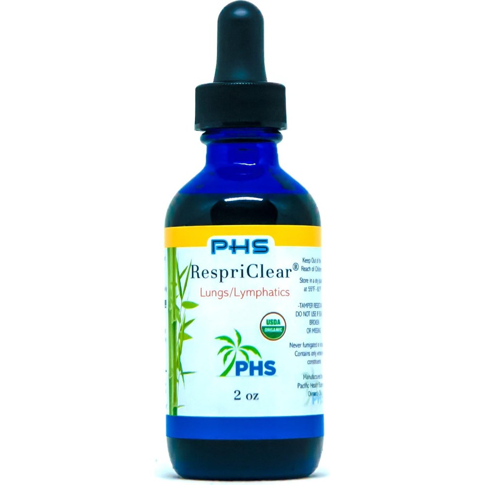 Pacific Health Sciences RespriClear two ounce front view authentic imported lung supplement bottle