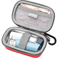 RLSOCO asthma inhaler carrying case front view in vibrant red color.