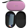 AGOZ asthma inhaler case purple front view showing premium hard shell exterior