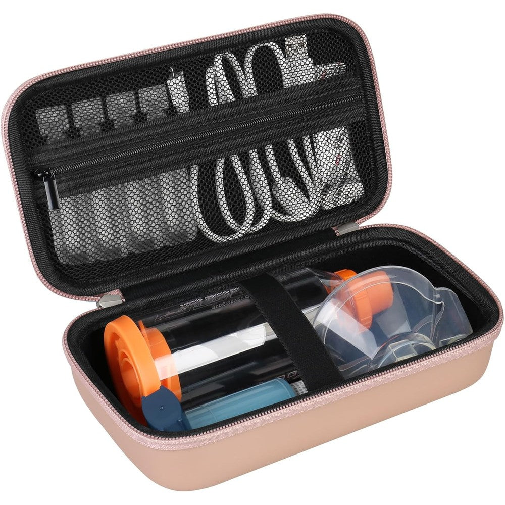 Supmay hard case for asthma inhaler front view rose gold protective travel pouch