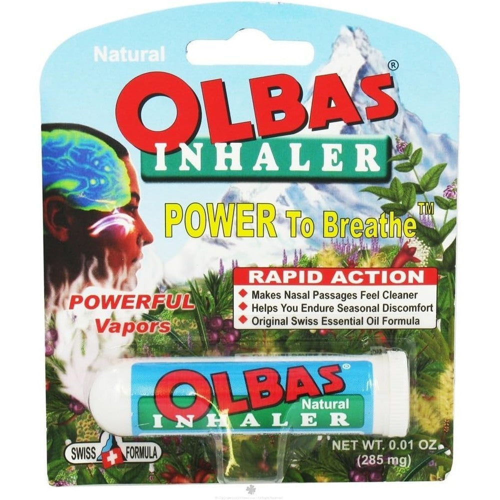 Olbas Aromatic Inhaler twin pack front view natural nasal decongestant stick