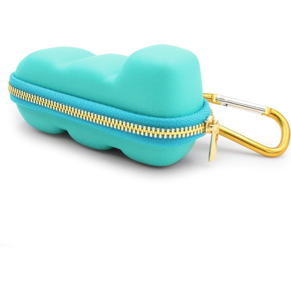CASEMATIX Turquoise Asthma Inhaler Travel Case front view showing durable hard shell structure