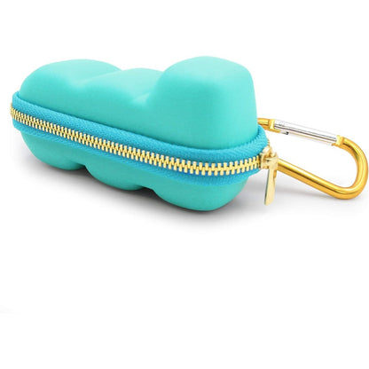 CASEMATIX Turquoise Asthma Inhaler Travel Case front view showing durable hard shell structure