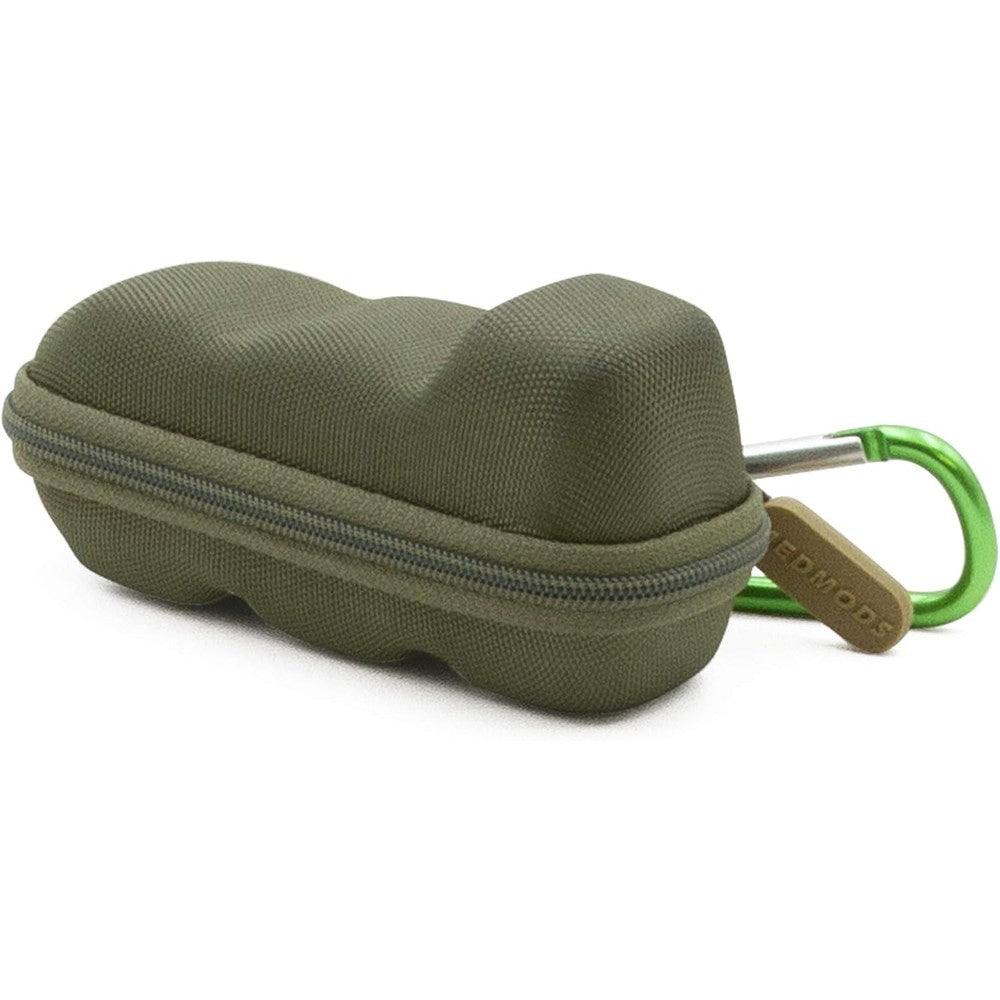CASEMATIX forest green asthma inhaler travel case front view showing hard shell exterior