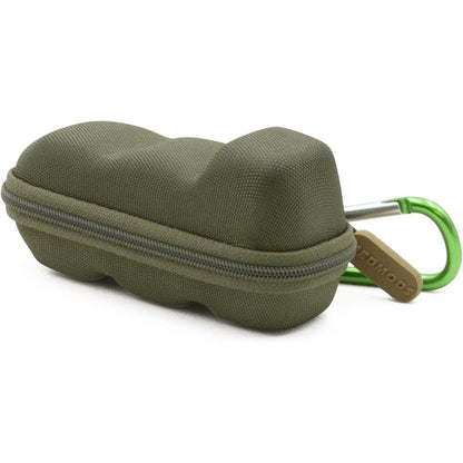 CASEMATIX forest green asthma inhaler travel case front view showing hard shell exterior