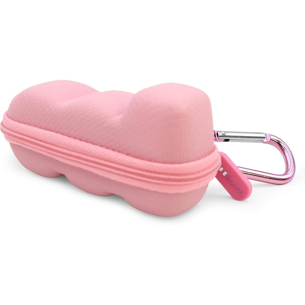CASEMATIX pink asthma inhaler travel case front view showing compact hard shell design