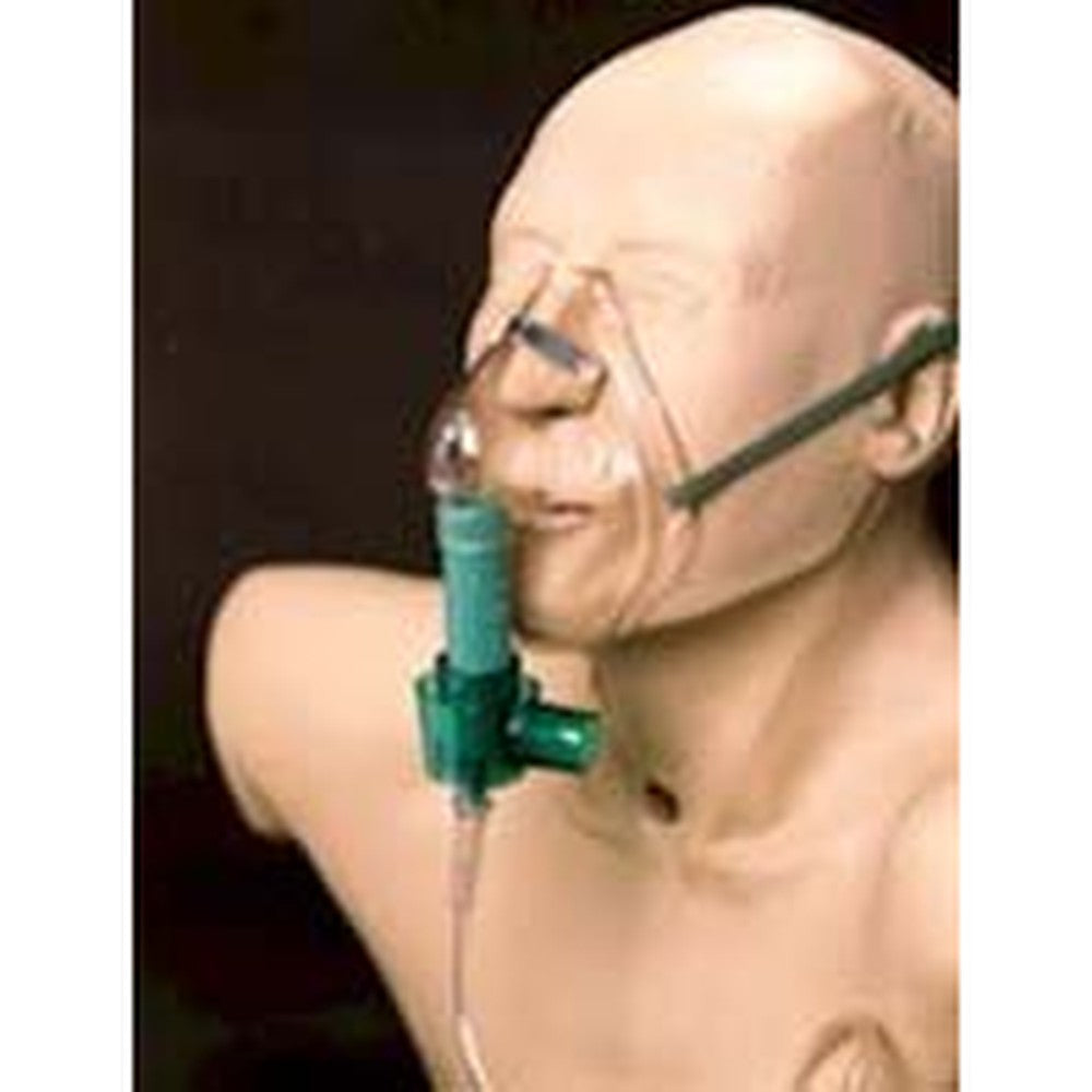 Hudson adult multi vent air entrainment oxygen mask with green venturi valve front view