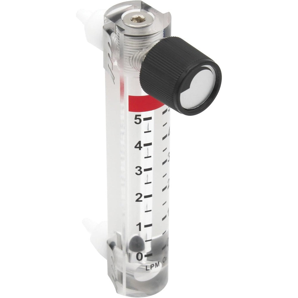 Generic gas flow meter replacement for DeVilbiss oxygen concentrators front view showing scale panel