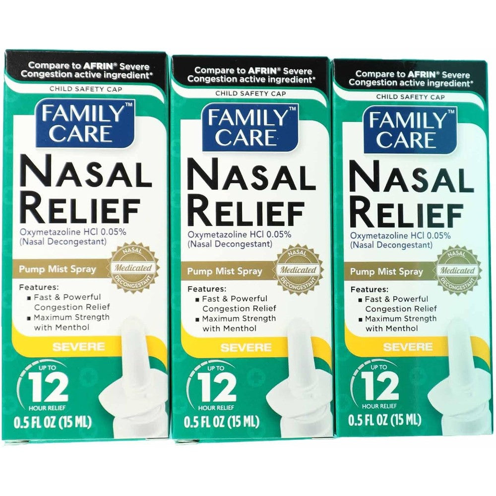 Family Care Nasal Relief Spray 3 Pack front view