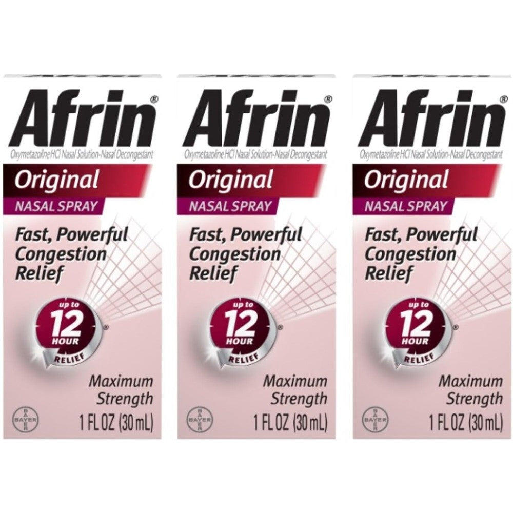 Afrin Original Maximum Strength 12 Hour Nasal Congestion Relief Spray front view