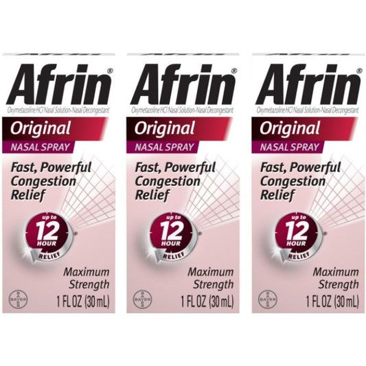 Afrin Original Maximum Strength 12 Hour Nasal Congestion Relief Spray front view
