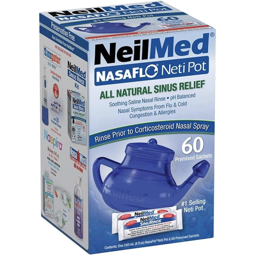NeilMed NasaFlo Unbreakable Neti Pot kit front view