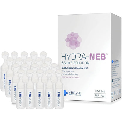 Hydra-Neb 0.9% Isotonic Saline Solution box front view