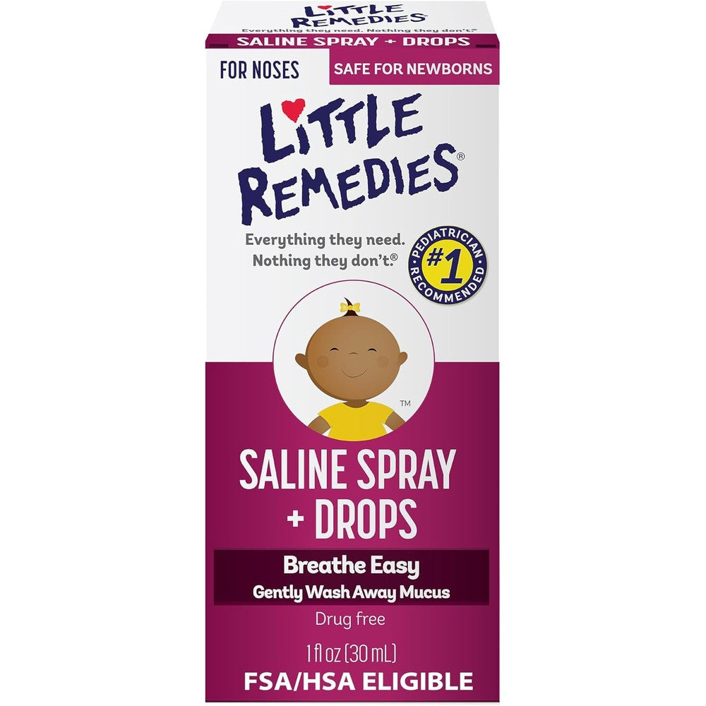 Little Remedies Little Noses Saline Spray Drops bottle front view