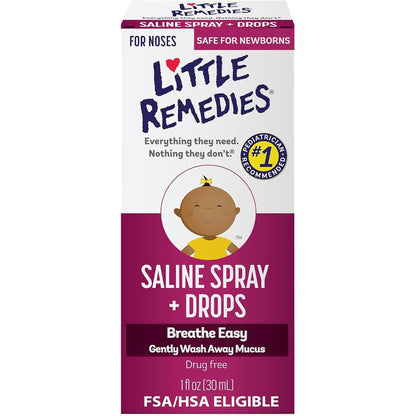Little Remedies Little Noses Saline Spray Drops bottle front view