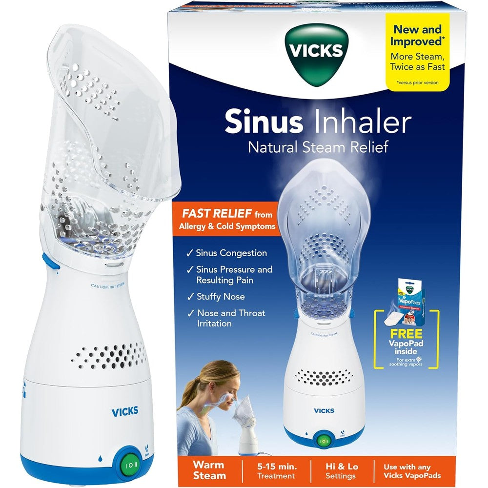 Vicks personal sinus steam inhaler front view for congestion relief
