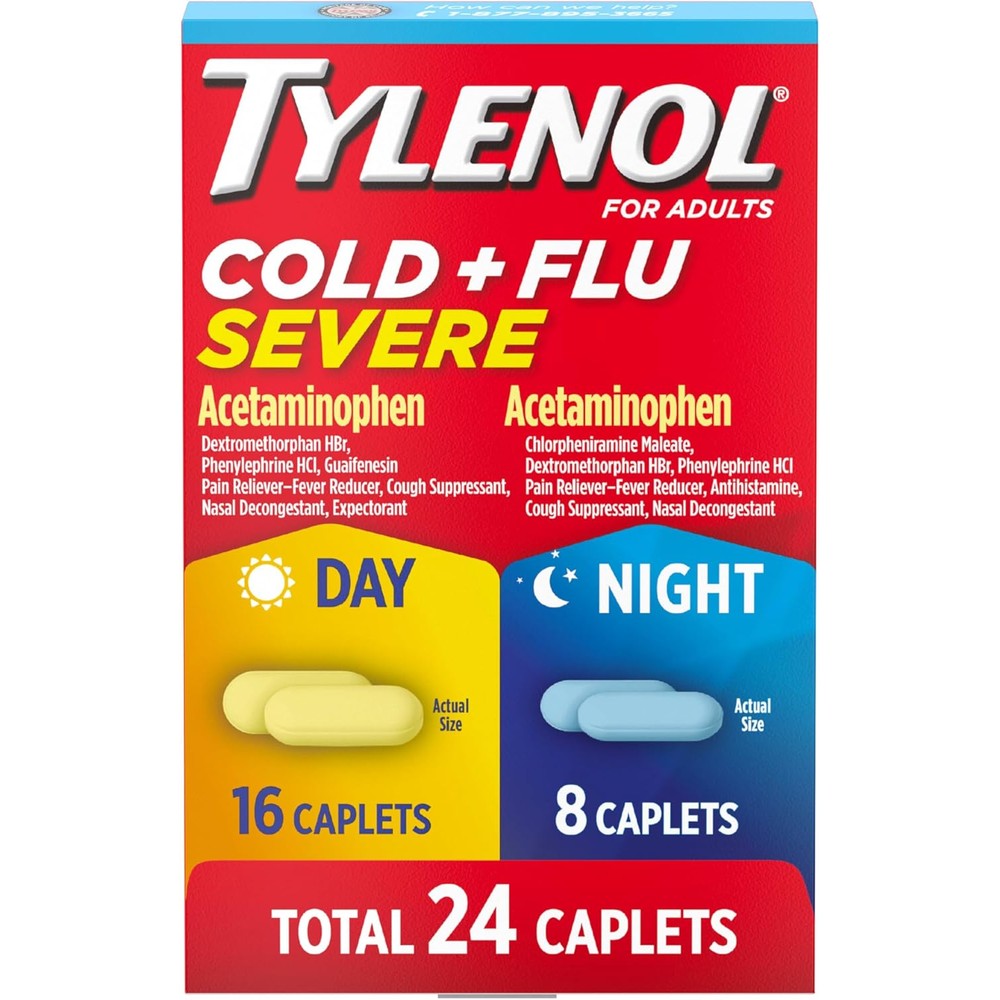 Tylenol Cold and Flu Severe Day and Night combo pack front view