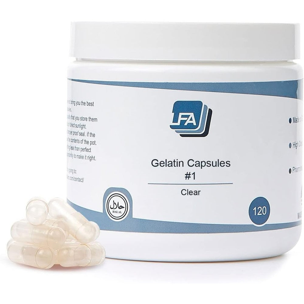LFA Tablet Presses Size 1 Clear Gelatin Capsules front view