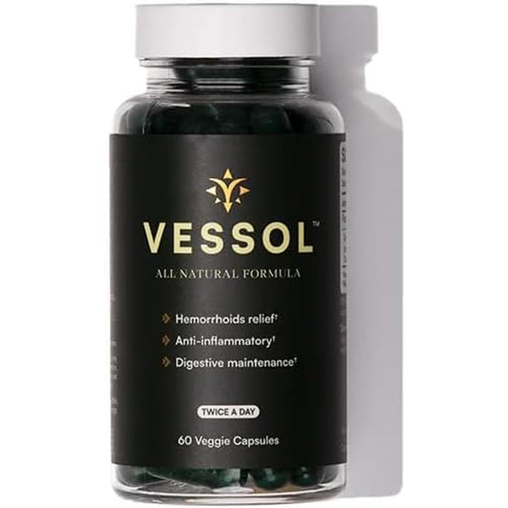 Vessol Daily Use hemorrhoid relief capsules front view