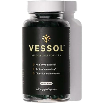 Vessol Daily Use hemorrhoid relief capsules front view