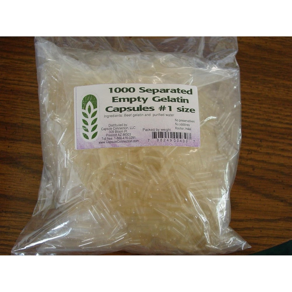 Capsule Connection 1000 count size 1 empty gelatin capsules front view