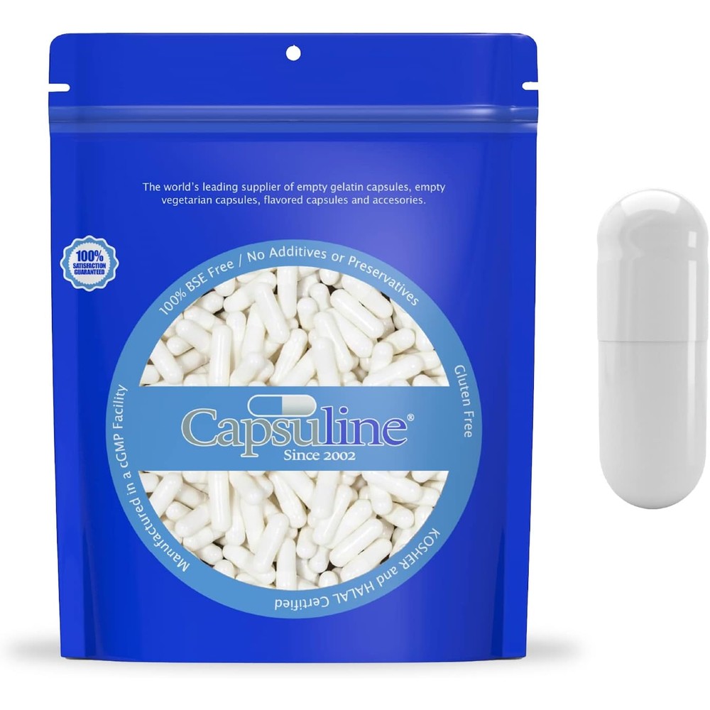 Capsuline Size 00 Veggie Empty Capsules front view in white