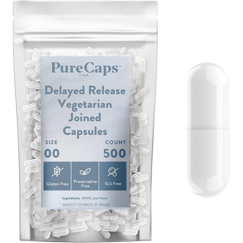 PureCaps USA Size 00 empty vegetarian capsules front view