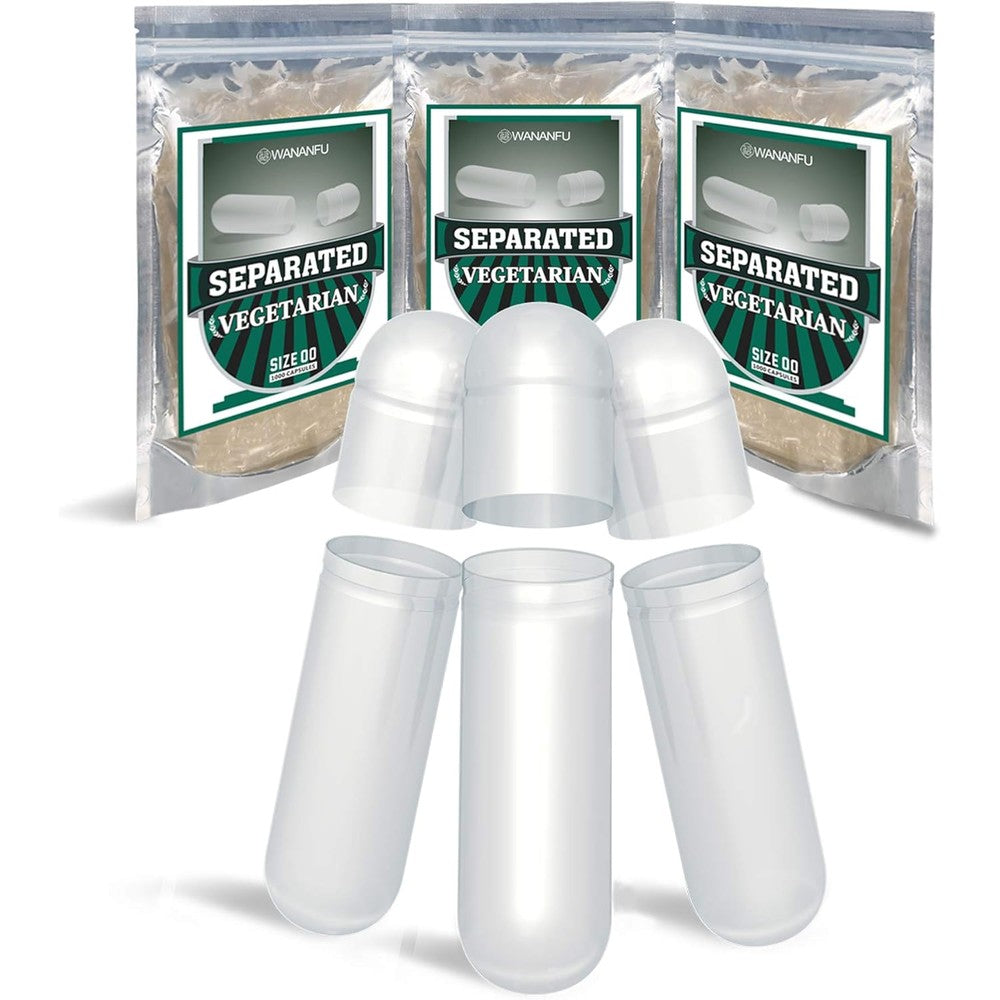 Wananfu size 00 vegetarian empty capsules front view